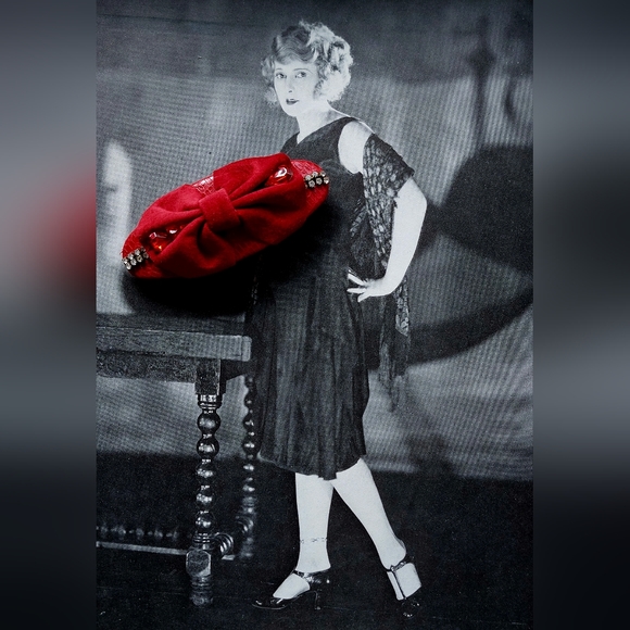 Vintage Barrette Bobby Pin Clip Paris Red Suede 1990s ❤️❤️❤️ - Picture 2 of 6